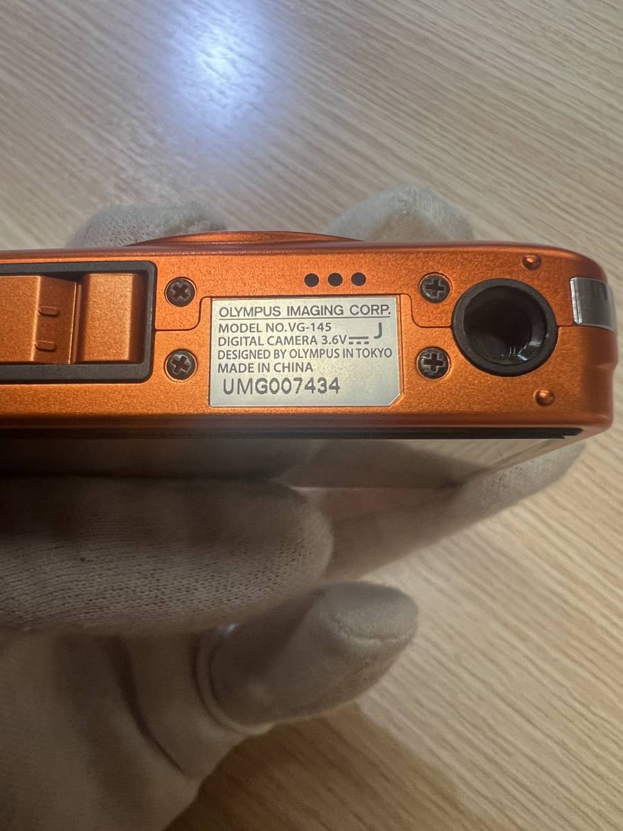 【3978】動作確認済 OLYMPUS オリンパス VG-145 コンパクトデジタルカメラ バッテリー付属　オレンジカラー_画像5