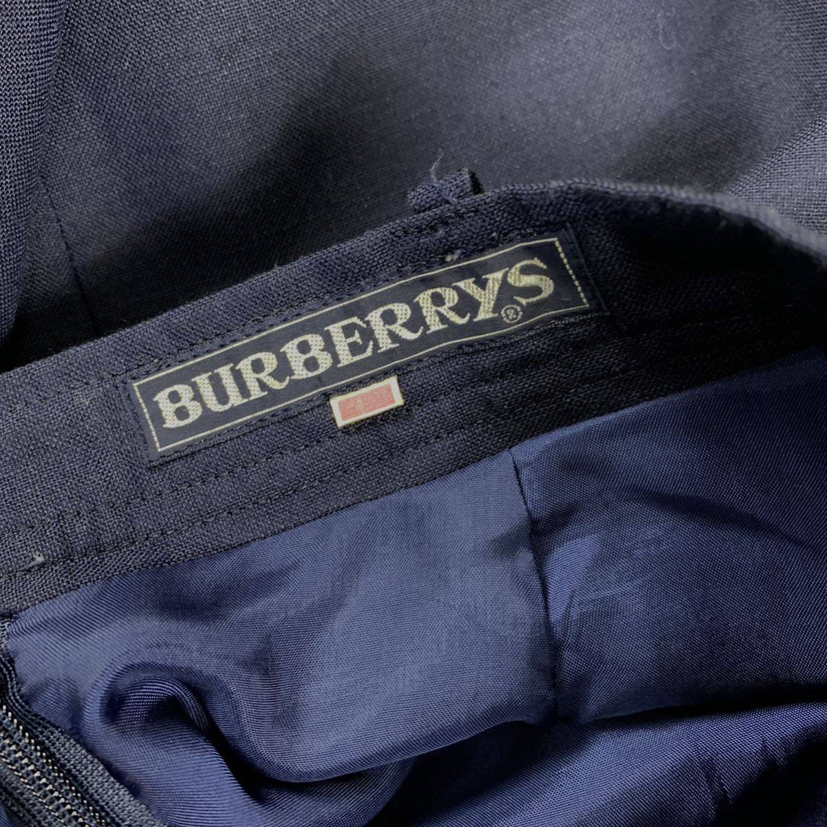  Burberry navy long skirt wool linen11 YA5894