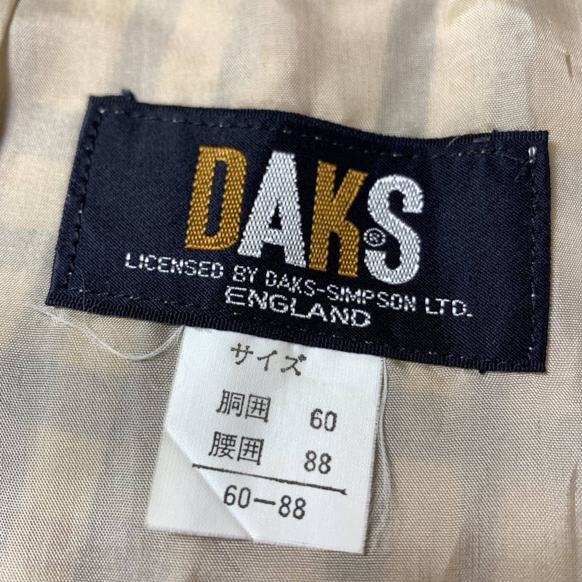 DAKS ダックス プリーツスカート ベージュ ブラウン チェック 60-88 YA6116_画像5