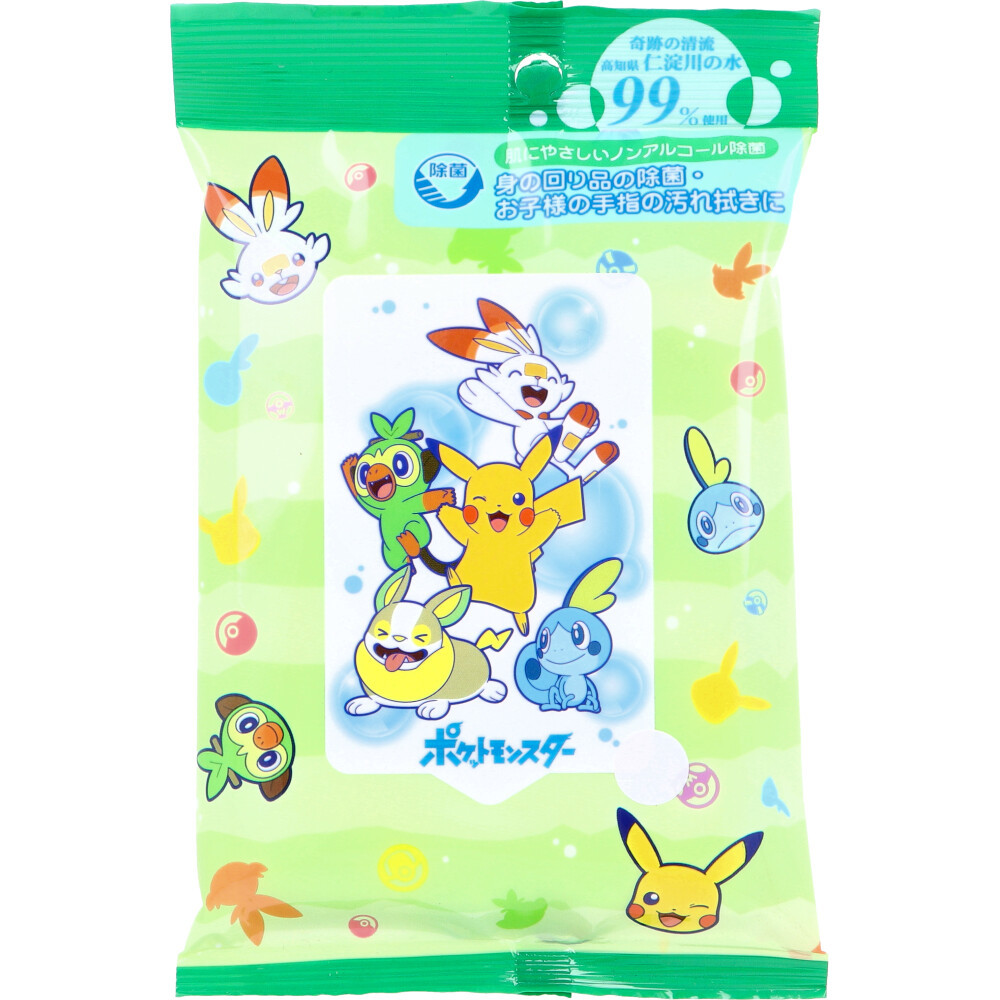 Влажная салфетка Pokemon Вода 99% безалкогольная стерилизация 20 листов