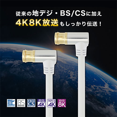 [5 piece set ] HORIC horn lik antenna cable 7m white aluminium head both sides L character difference included type connector AC70-683WHX5