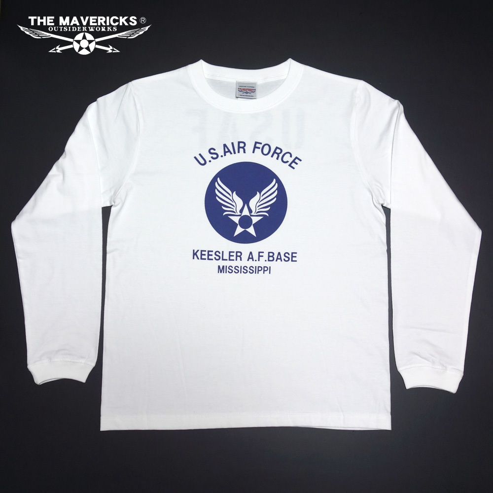 ミリタリー 長袖 Tシャツ XXL メンズ THE MAVEVICKS ブランド 綿100% USAF エアフォース ホワイト 白_画像7