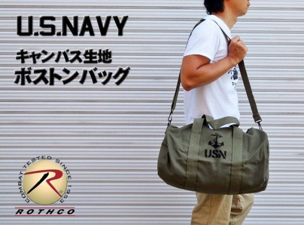 ボストンバッグ メンズ 2WAY ショルダー ROTHCO ロスコ ブランド USN アンカー 錨 / オリーブ_画像3