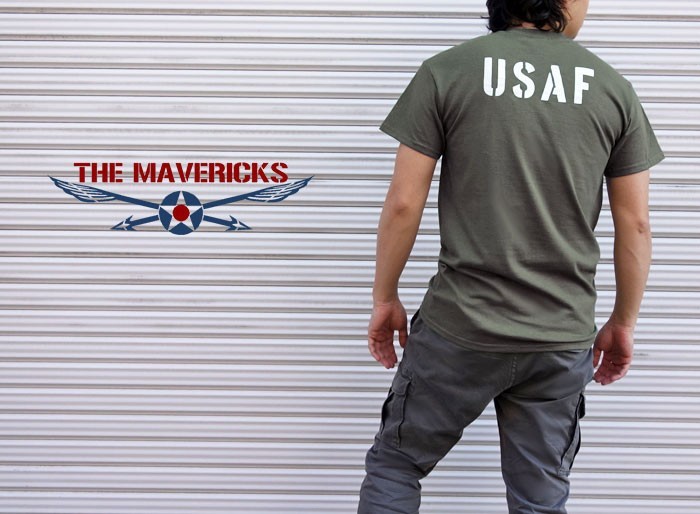 Tシャツ メンズ 半袖 XL ミリタリー アメカジ USAF エアフォース MAVERICKS ブランド オリーブドラブ_画像4