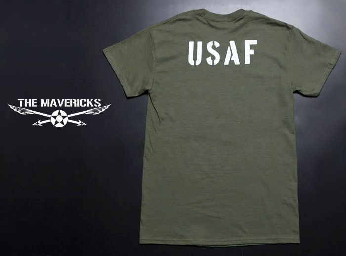 Tシャツ メンズ 半袖 XL ミリタリー アメカジ USAF エアフォース MAVERICKS ブランド オリーブドラブ_画像6