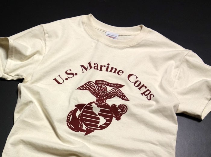 Tシャツ メンズ L ミリタリー USマリン U.S.MARINE 米海兵隊 MAVERICKS ブランド 生成り ナチュラルの画像6