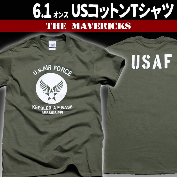 Tシャツ メンズ 半袖 XL ミリタリー アメカジ USAF エアフォース MAVERICKS ブランド オリーブドラブ_画像2