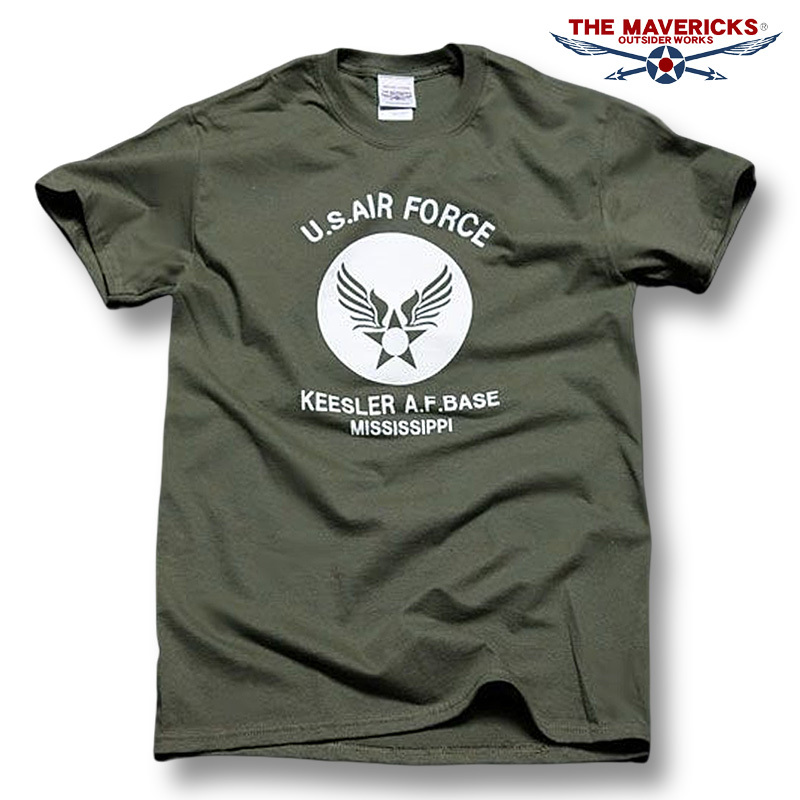 Tシャツ メンズ 半袖 XL ミリタリー アメカジ USAF エアフォース MAVERICKS ブランド オリーブドラブ_画像1