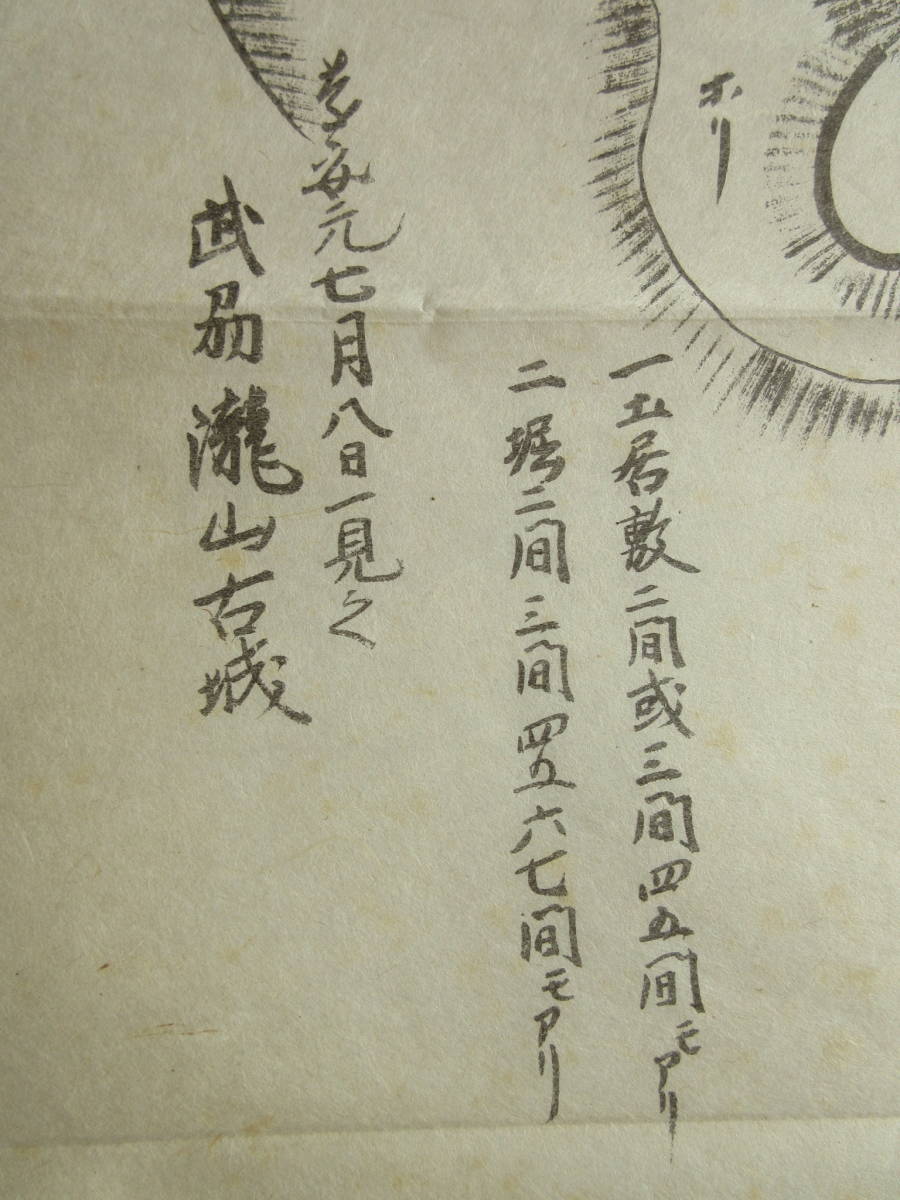 【史上最も激安】 複製城址絵地図☆「武刕瀧山古城」慶安元年7月8日 古地図