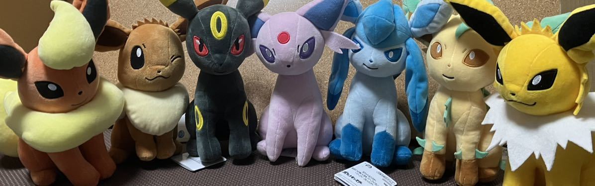 ポケットモンスターもふぐっとぬいぐるみ７種セットシャワーズブースターエーフィブラッキーリーフィアサンダースイーブイフレンズ_画像1