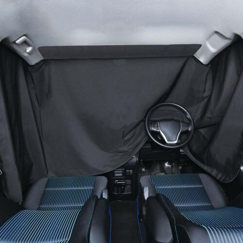 楽らくマグネットフロントカーテン ブラック マグネット取付 フロント3面遮光 UV 車中泊 プライバシー保護に役立つ セイワ/SEIWA Z109_画像3