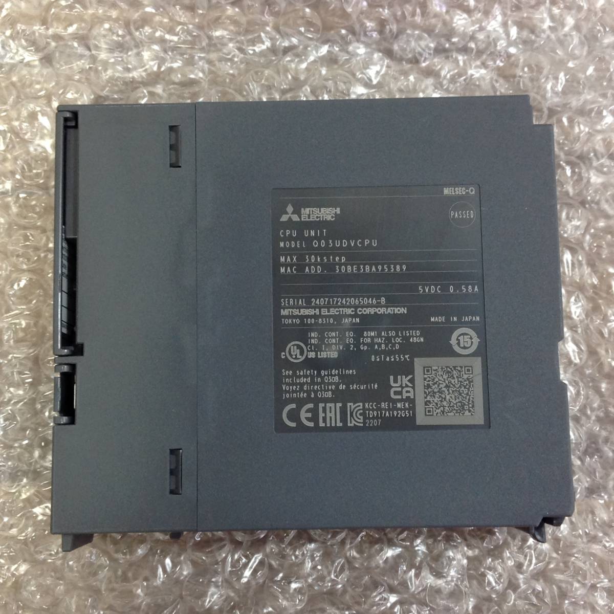 ●【AH-04718】中古品 MITSUBISHI 三菱電機 ユニバーサルモデルQCPU Q03UDVCPU 【レターパックプラス・送料全国一律520円可】_画像5