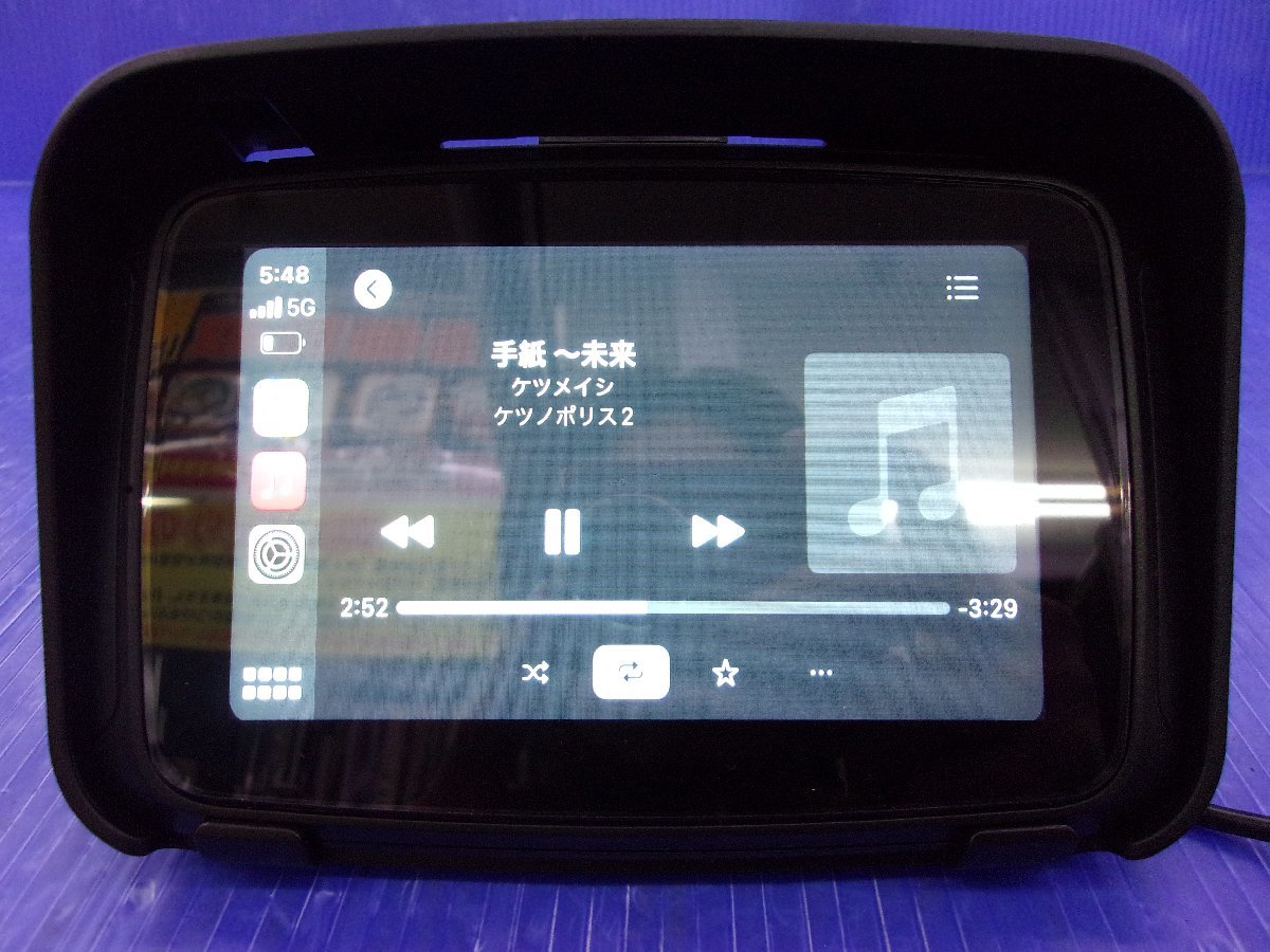 T【141】中古品 バイク用 防水 ポータブル ディスプレイオーディオ PDA-05B Bluetooth CarPlay対応 2輪 ナビ_画像6