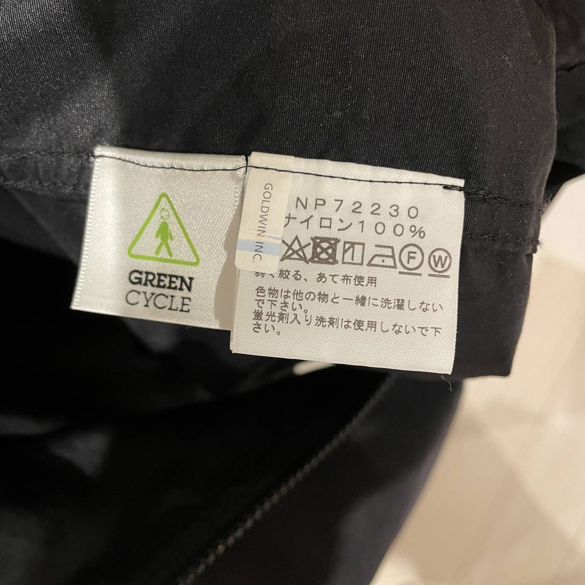 【極美品】THE NORTH FACE Compact Jacket ノースフェイス コンパクトジャケット XLサイズ ブラック 黒 NP72230 ナイロン テック コットン_画像4