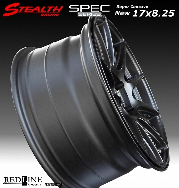 ■ ステルスレーシング Spec01 ■ 17x8.25J+20　PCD114.3　ホイール4本セット　走り屋/チューニングカーにお勧め幅広サイズ_画像3