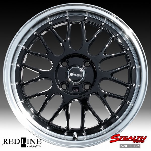 ■ 新製品, ステルスレーシング ME02 ■ スペシャルサイズ,軽四用 16in/幅広リム6.0J MAYRUN 165/45R16 タイヤ付4本セットの画像1