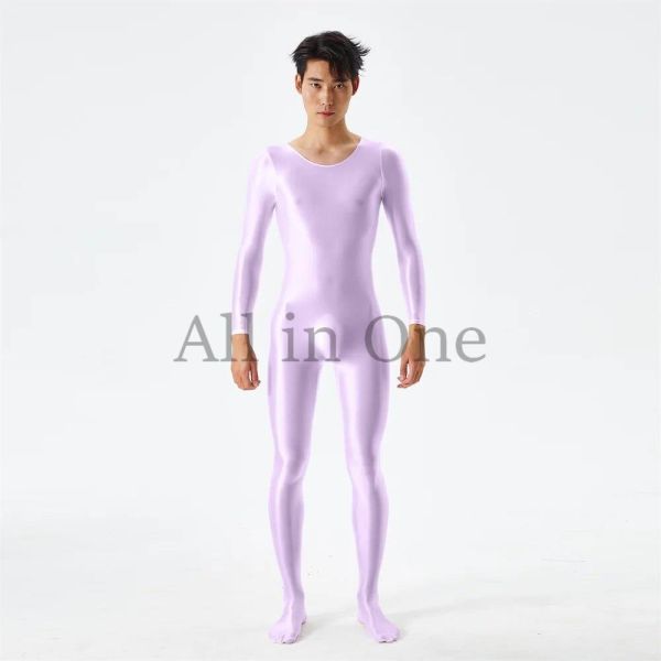 91-36-38 men's gloss gloss lustre whole body Jump suit [ Brown,M size ] man sexy cosplay ero fancy dress Event costume.3