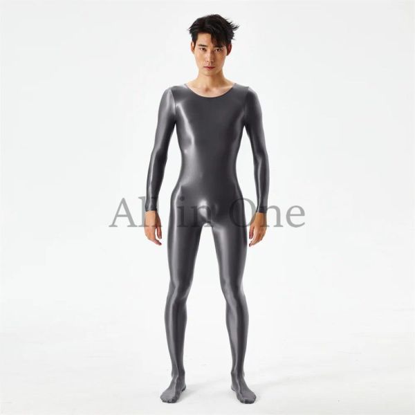 91-31-38 men's gloss gloss lustre whole body Jump suit [ green,XL size ] man sexy cosplay ero fancy dress Event costume.3