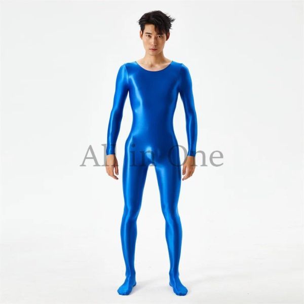 91-29-38 men's gloss gloss lustre whole body Jump suit [ purple,XL size ] man sexy cosplay ero fancy dress Event costume.2