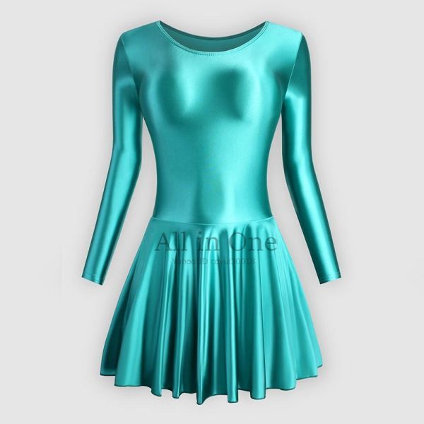 82-82-69 супер глянец . глянец шелковый Leotard костюм [TURQUOISE GREEN, размер XL] спортивная форма балет костюмированная игра sexy race queen.1