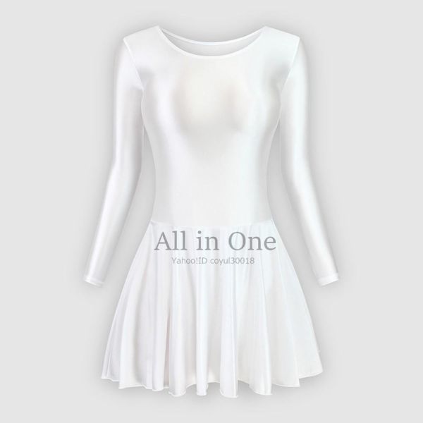 82-61-67 супер глянец . глянец шелковый Leotard костюм [CLOUD WHITE, размер XL] спортивная форма балет костюмированная игра sexy race queen.1