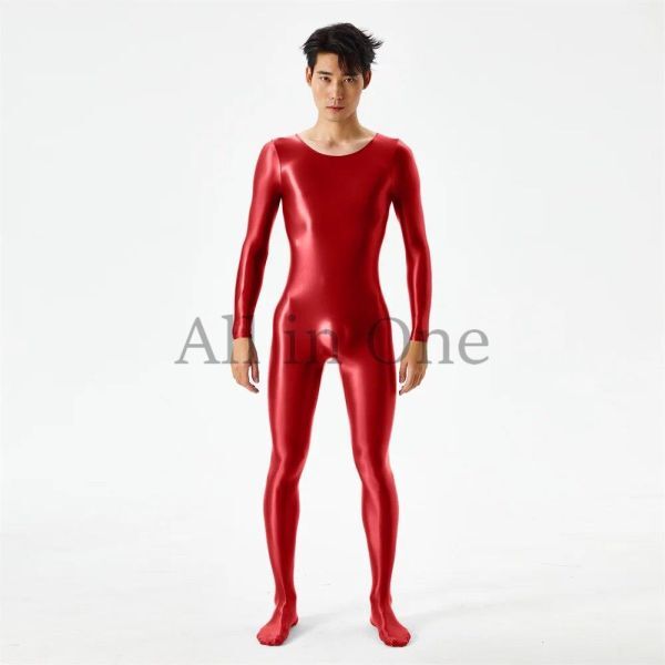 91-37-38 men's gloss gloss lustre whole body Jump suit [ Brown,XL size ] man sexy cosplay ero fancy dress Event costume.3