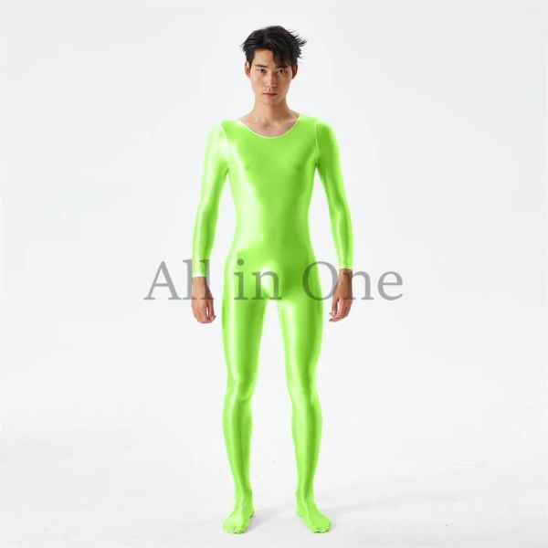 91-37-38 men's gloss gloss lustre whole body Jump suit [ Brown,XL size ] man sexy cosplay ero fancy dress Event costume.3