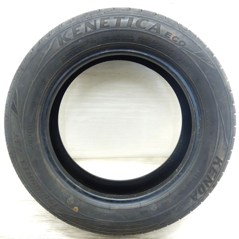 中古タイヤ 155/65r13 タイヤ KENDA KENETICA ECO 2本セット ザッツ ピノ ライフ フレアワゴン 中古 13インチ_画像2