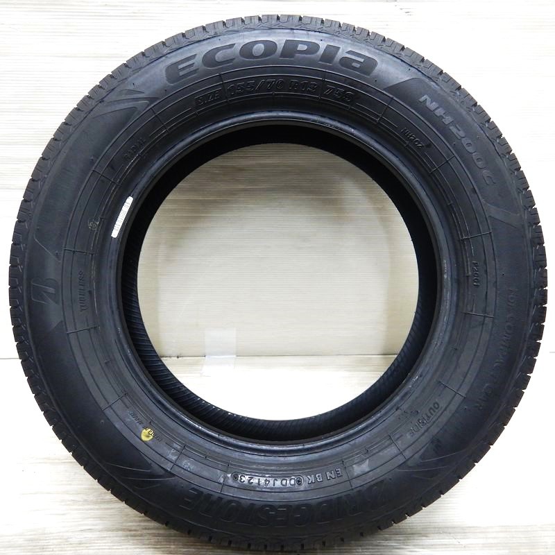 中古タイヤ 155/70r13 タイヤ BRIDGESTONE ECOPIA NH100C 2本セット バモス スクラムワゴン タウンボックス エブリィワゴン 中古 13インチ_画像2