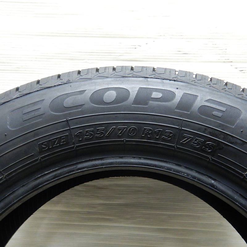 中古タイヤ 155/70r13 タイヤ BRIDGESTONE ECOPIA NH100C 2本セット バモス スクラムワゴン タウンボックス エブリィワゴン 中古 13インチ_画像5