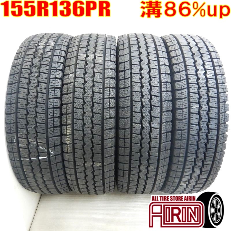 中古タイヤ 155r13 6PR スタッドレスタイヤ DUNLOP WINTER MAXX SV01 4本セット ADバン カローラバン 中古 13インチ_画像1