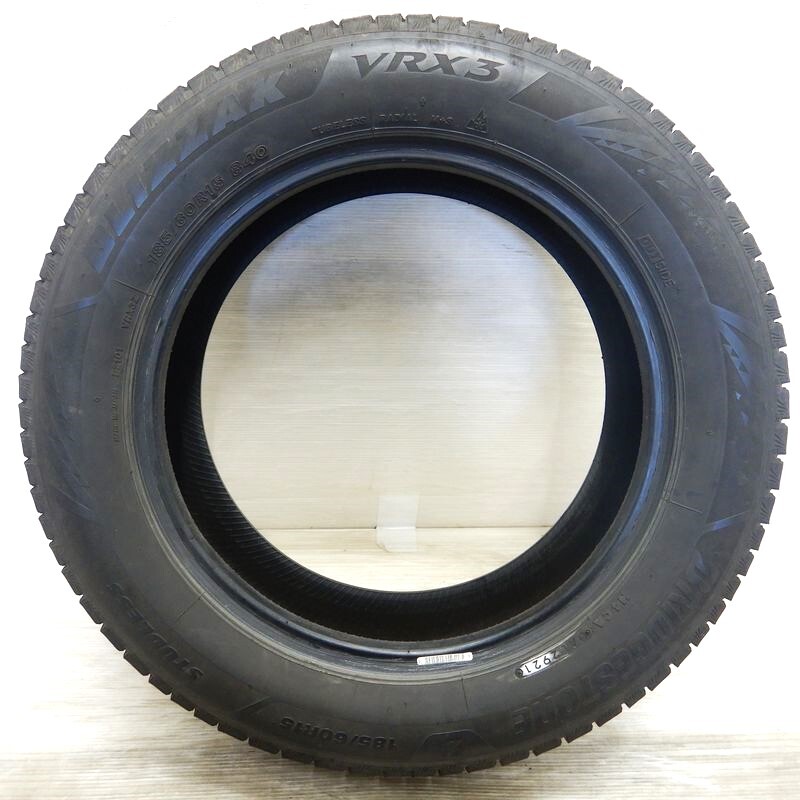 中古タイヤ 185/60r15 スタッドレスタイヤ BRIDGESTONE BLIZZAK VRX3 2本セット シエンタ ベルタ ヴィッツ グレイス 中古 15インチ_画像2