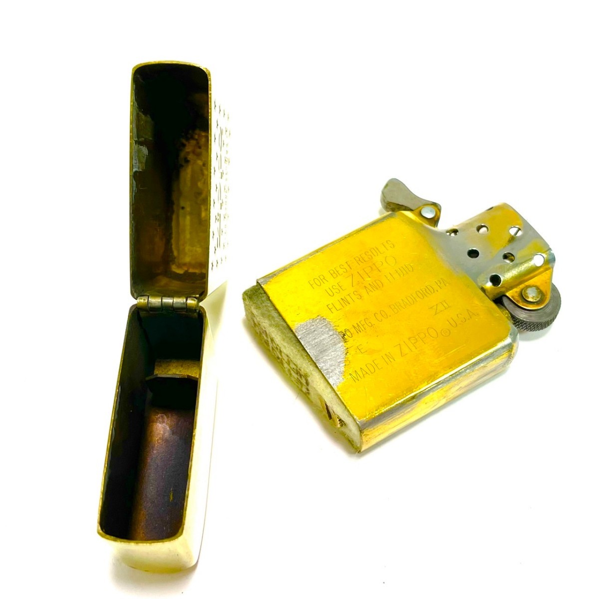 ZIPPO　ジッポー ジッポ 　SOLID BRASS ソリッドブラス　オイルライター 喫煙具 ゴールドカラー_画像10