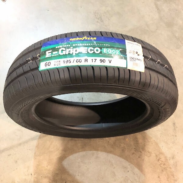 収納袋付 平日特価 送料無料 新品 4本セット (MP0121.23) 195/60R17 90V GOODYEAR E-GRIP ECO EG02 2020年以降製造 195/60/17 夏タイヤ,_画像1