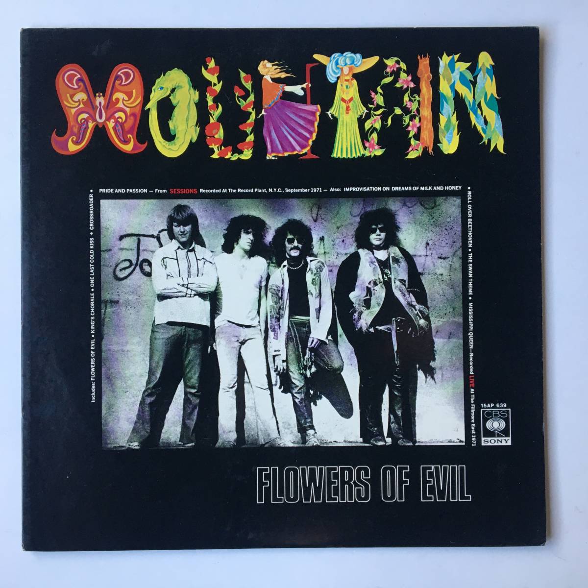 230117●Mountain - Flowers Of Evil/15AP 639/Blues Rock/Roll Over Beethoven/12inch LP アナログ盤_画像1