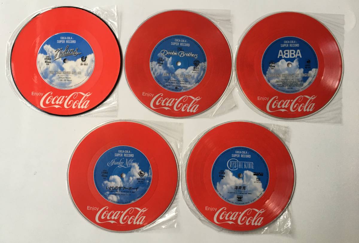 2423●COCA-COLA SUPER RECORD 5枚 クリスタルキング/三原順子/ABBA/Doobie Brothers/アバ ドゥービーブラザーズ ノーランズ ピクチャー盤の画像3