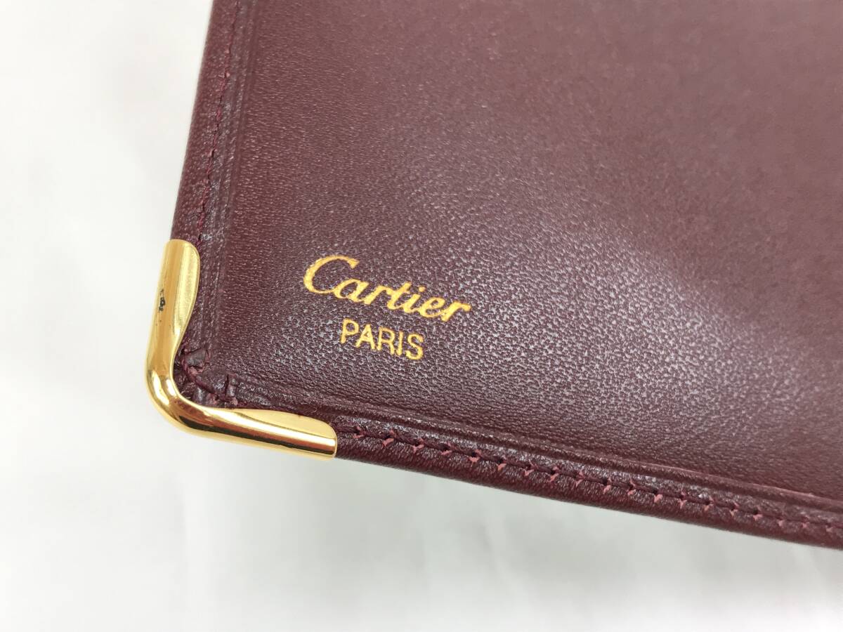 ☆【Cartier】 カルティエ マストライン カーフレザー ボルドー 長財布 札入れ 2つ折り　♯128565-382_画像7