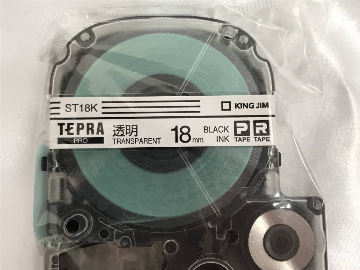 【G】 TEPRA PRO テプラプロ テープカートリッジ 透明ラベル ST18K 18㎜ Pタイプ/Rタイプ　透明・黒文字 未使用保管品 #198511-12 在8_画像2