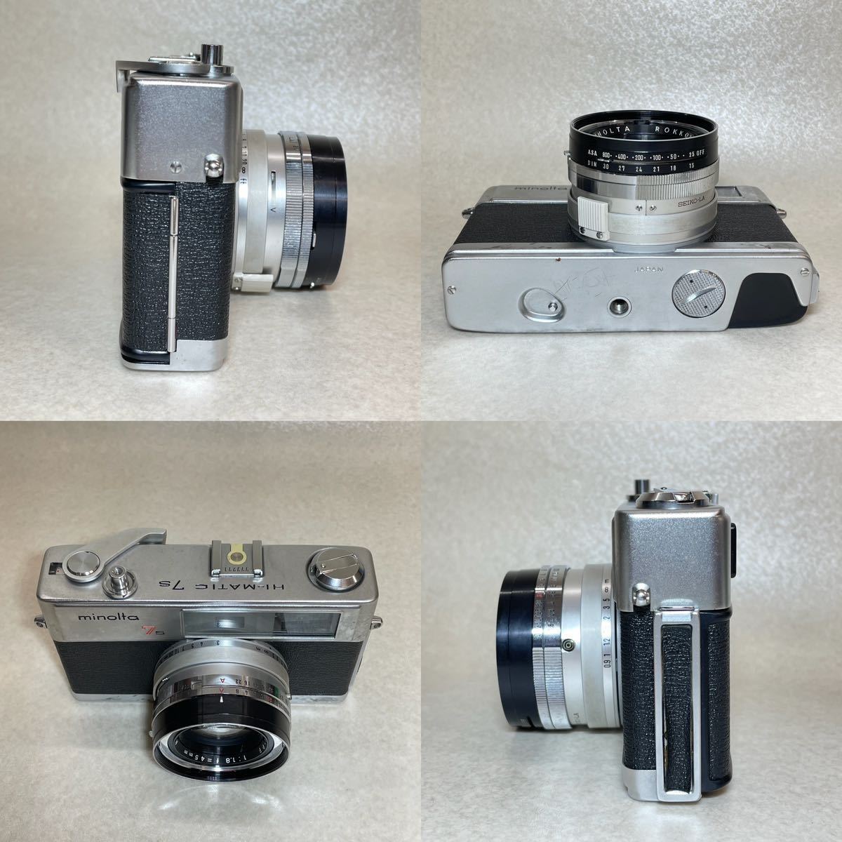 W3-2）MINOLTA HI-MATIC-7s フィルムカメラ レンジファインダー ROKKOR-PF 1:1.8 45mm （123）_画像5