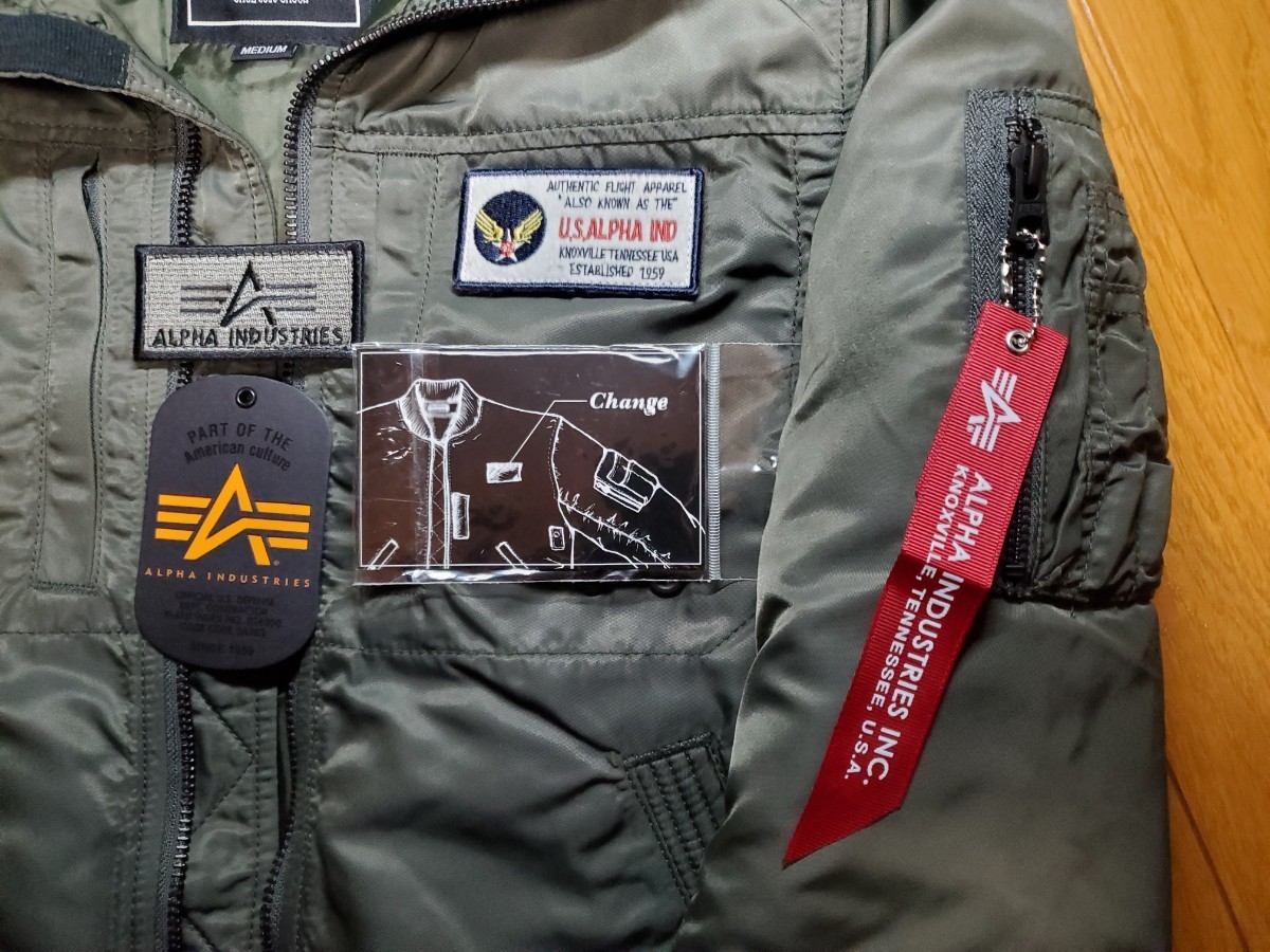 《№836》ALPHA INDUSTRIES（アルファー インダストリー）フライトジャケット ＭＡ－１ Ｍサイズ フード付き（脱着可能） ☆未使用に近い☆_画像3