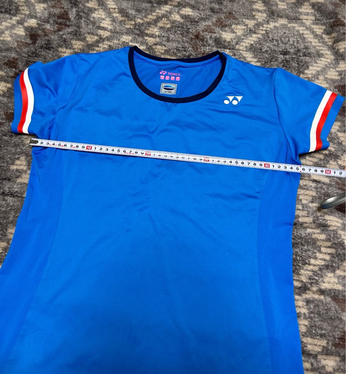 【美品】YONEX ヨネックス ゲームシャツ 半袖 テニス バドミントン ウェア　Tシャツ　Lサイズ　ランニング　Tシャツ　青