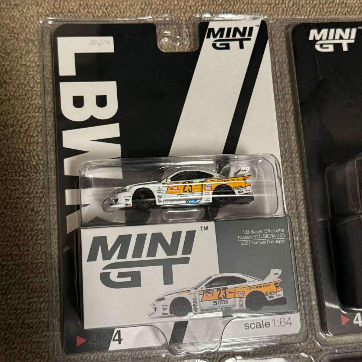 LB限定ブリスター Mini GT 1/64 LBWK シルビア S15 スパーシルエット GT-R NO. 434 490 576 618 4台セット Liberty Walk _画像2