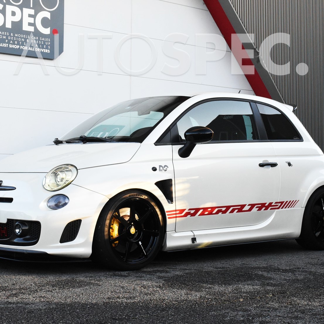 ABARTH　500　595　695　サイド デカール　チェリー レッド　赤　ナロー　AUTOSPEC.　カスタム　パーツ　ステッカー　アバルト595_画像2