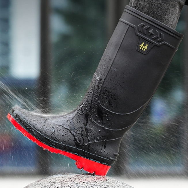  men's casual long height rain shoes . slide rain boots waterproof comfortable work shoes PT231-2