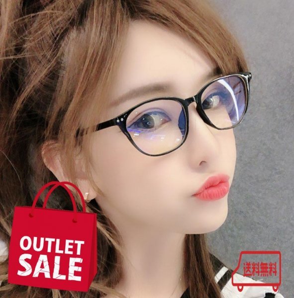  with translation * outlet [ anonymity ]PC glasses smartphone glasses no lenses fashionable eyeglasses blue light cut black Boston personal computer glasses lady's 01