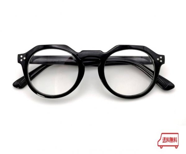 [ Vintage * design glasses ] Crown punt no lenses fashionable eyeglasses retro Vintage French black black retro Showa era PC glasses reissue 2