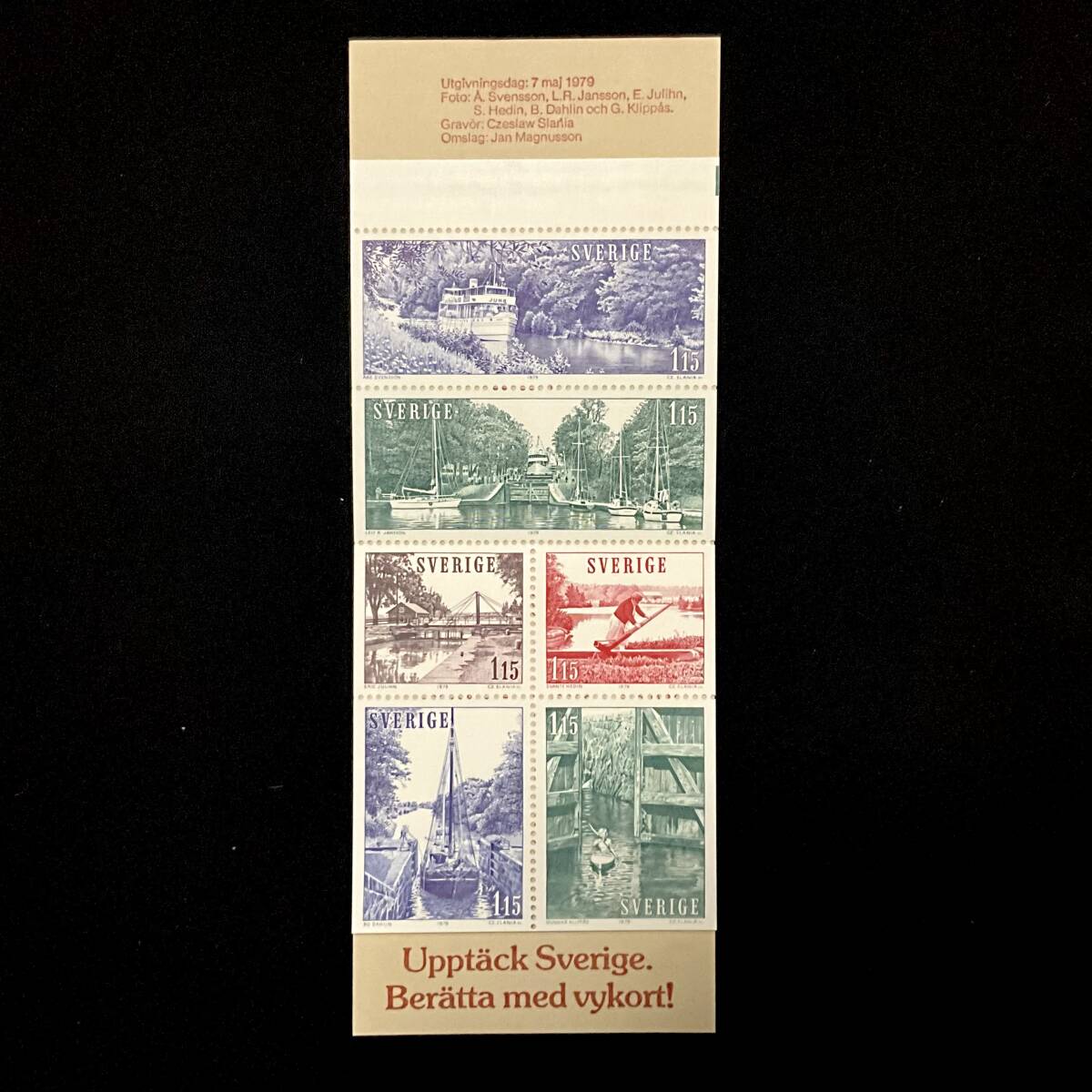 スエーデン発行「イェータ運河」切手帳　北欧　 １９７９年５月７日発行 未使用切手_画像5