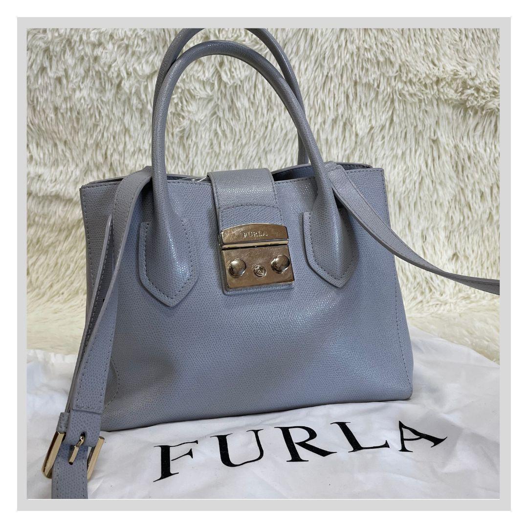 FURLA フルラ ショルダーバッグ 水色 レザー_画像1