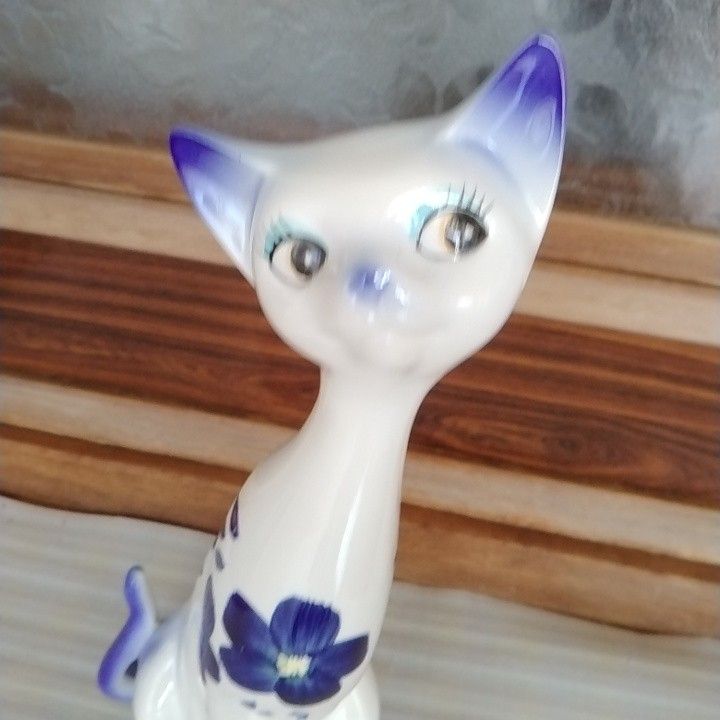 猫の 置物 陶器製 ねこ 陶器