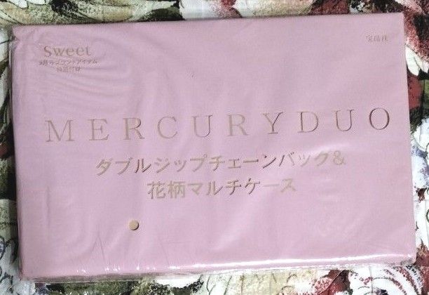 Sweet 付録　マーキュリーデュオ　ダブルジップチェーンバッグ＋花柄マルチケース MERCURYDUO